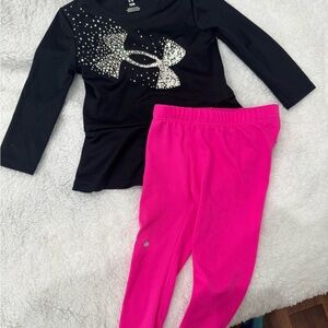 Under Armour Black Top and Pink Leggings Set 18m